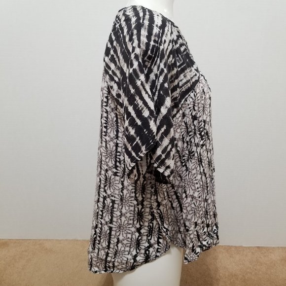 Lucky Brand top Small flowy v-neck abstract print dolman boho hippie - Picture 4 of 10